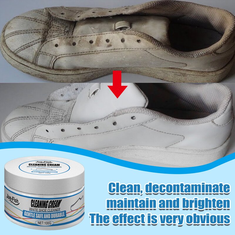 Shoe Cleaning Cream Manufacturer - Jue Fish Wholesale Cleaning Stain Removal Whitening No Water Wash Instant White Foam