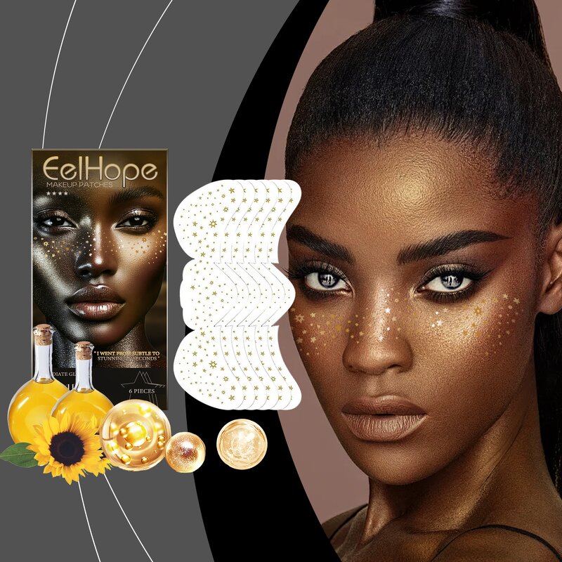 Spot Patch Manufacturer - EELHOPE Waterproof Face Glitter Makeup Patches Face Tattoo Sticker Christmas Makeup