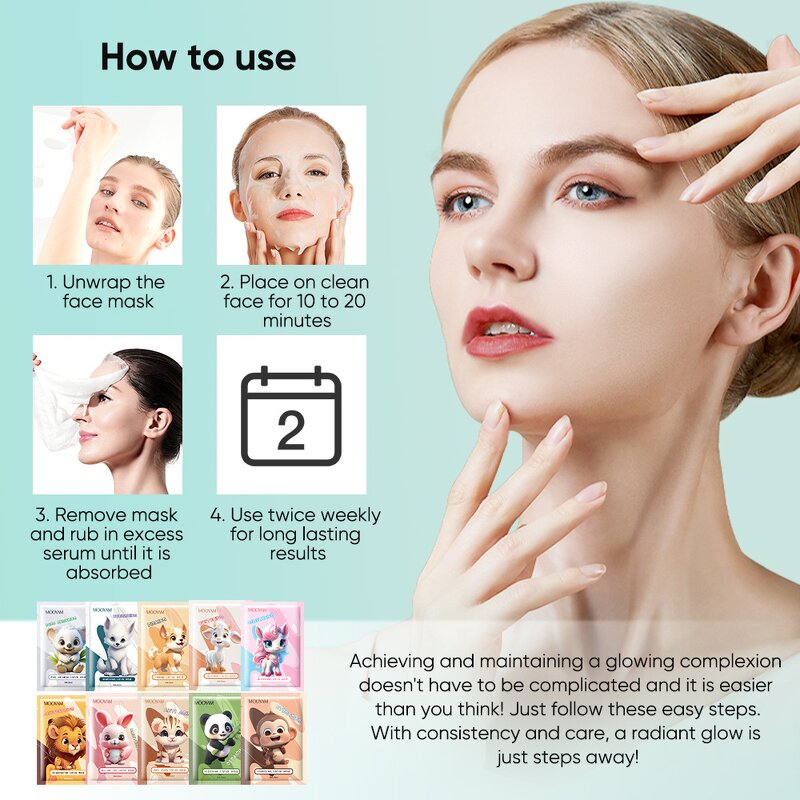 Moisturizing Mask Manufacturer - Private Label Cute Cartoon Animal Repair Hyaluronic Acid Vitamin C