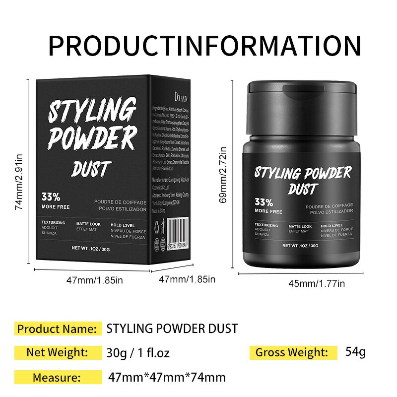 Hair Volume Powder Manufacturer - Fluffy Deoil Brighten Hair Styling Texture Fiber DOLANJN Man