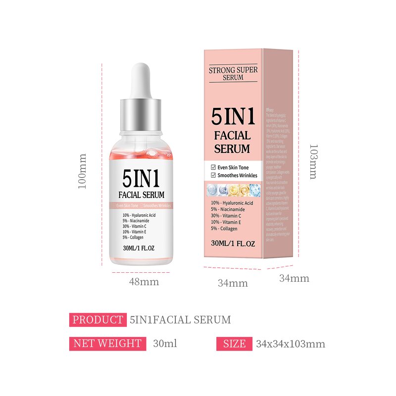 Korean Vitamin C Serum Manufacturer - Anti Aging 5 in 1 Niacinamide Dark Spots Eraser Private Label OEM