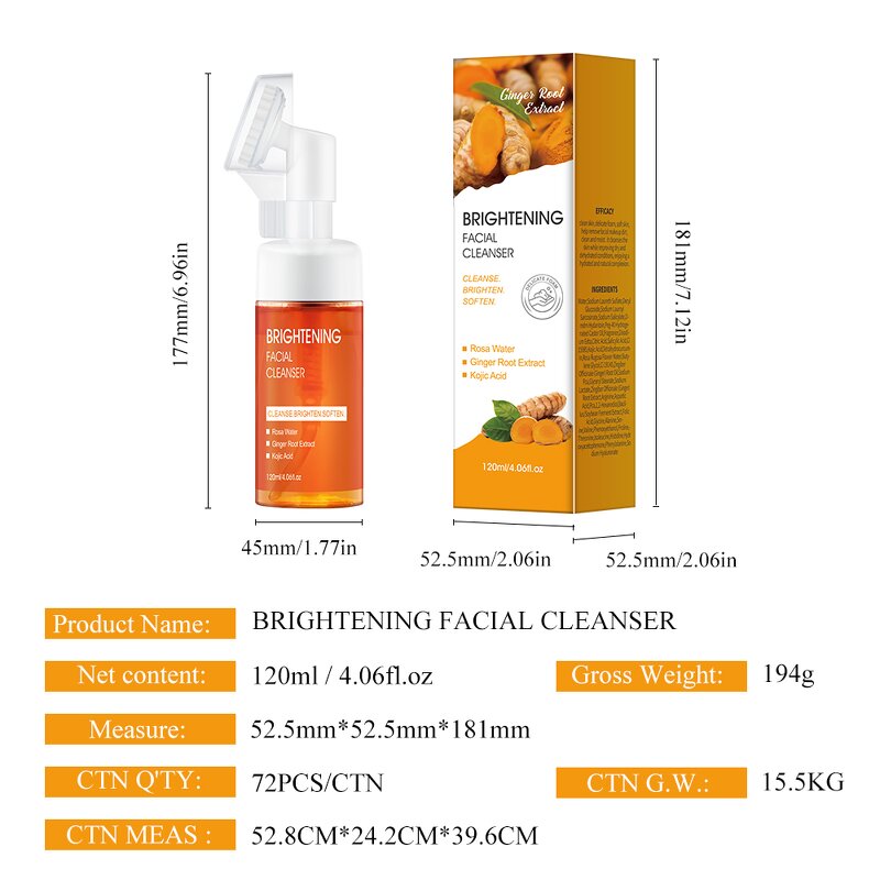 Foaming Face Wash Manufacturer - 120ml Rosa Water Hyaluronic Acid Exfoliato Deep Clean Kojic Acid Oem