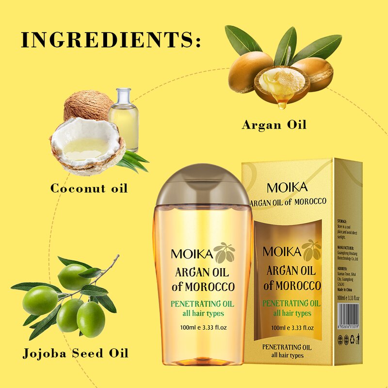 Hair Essential Oil Manufacturer - Wholesale Scalp Cocos Nucifera Repair Morocco Argan Oil Frizzy