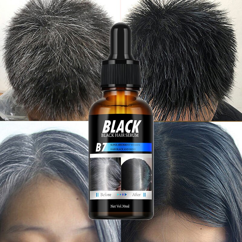 Hair Treatment Serum Manufacturer - Gray White White to Black Natural Color Repair Nourish Black Hair