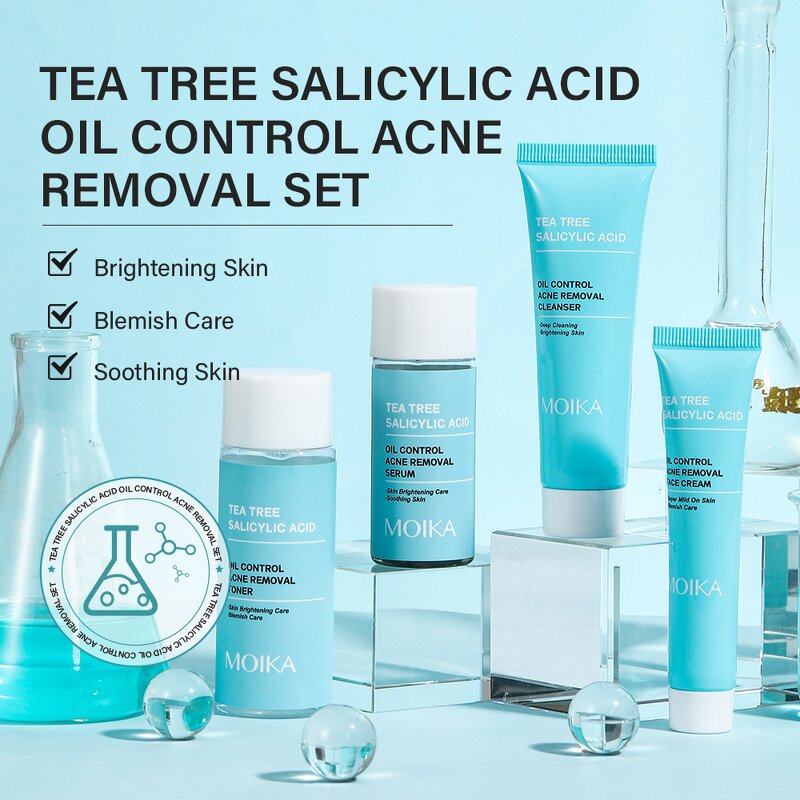 Acne Removal Cream Manufacturer - Tea Tree Salicylic Acid Korean Skincare Facial Anti Acne Anti Aging Set