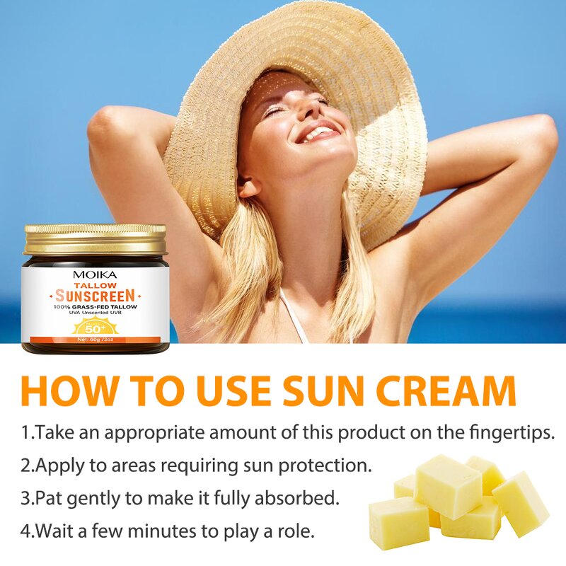 Tallow Sunscreen Cream Manufacturer - Private Label Spf 50 Sunblock Grass Fed Beef