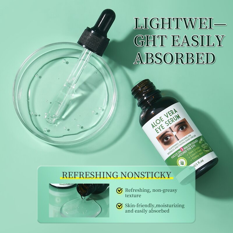 Eye Serum Manufacturer - Aloe Vera Beauty Natural Reduce Fine Lines Moisturizing Smoothing Brightening
