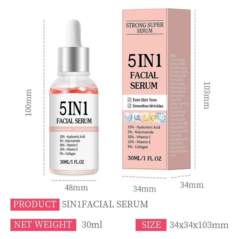 Vitamin C Serum Manufacturer - 5 in 1 Whitening Anti Age 30% Vitamin C 5% Niacinamide 10% Vitamin E