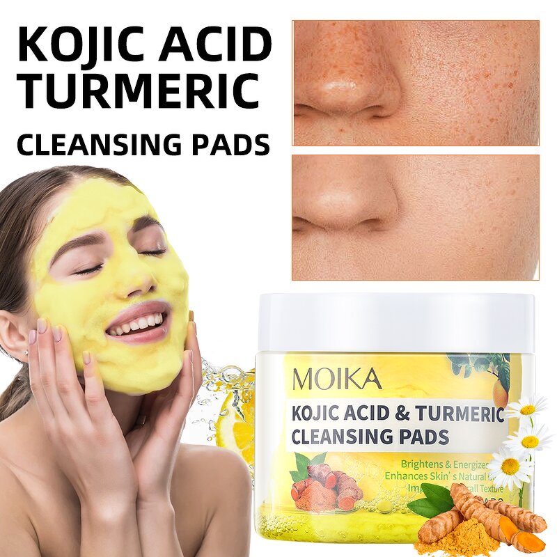 Turmeric Cleansing Pads Manufacturer - Kojic Acid 50 Pads Dark Spots Brightening Exfoliating Private Label