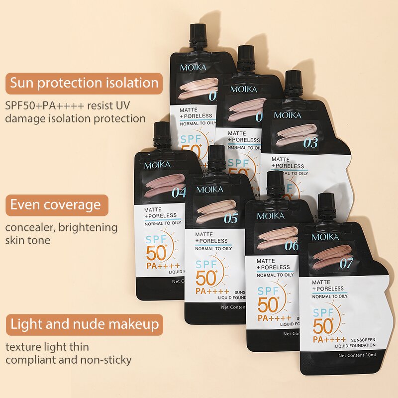 Foundation Cream Manufacturer - OEM ODM Private Label Full Coverage Mineral Sunscreen Waterproof Oil Free Matte 10ml