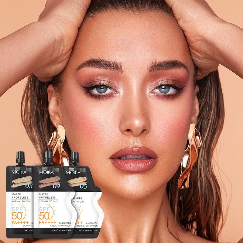 Foundation Cream Manufacturer - Ready to ship Makeup Vegan Sunscreen Waterproof Liquid Female Foundation Powder