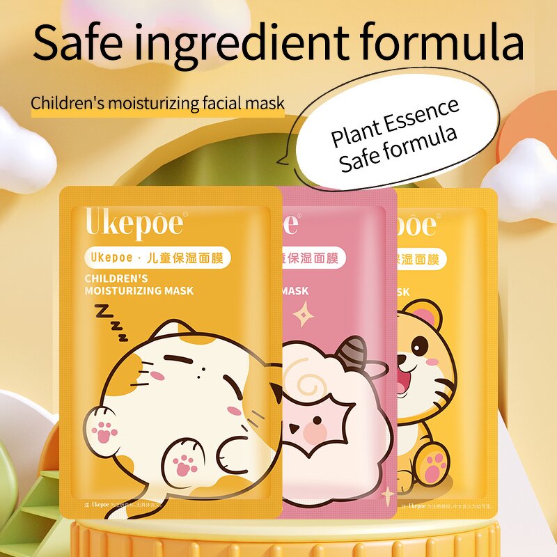 Animal Sheet Mask Manufacturer - Children Moisturizing Cat Custom Shape Nourish Print 5 Pieces/box