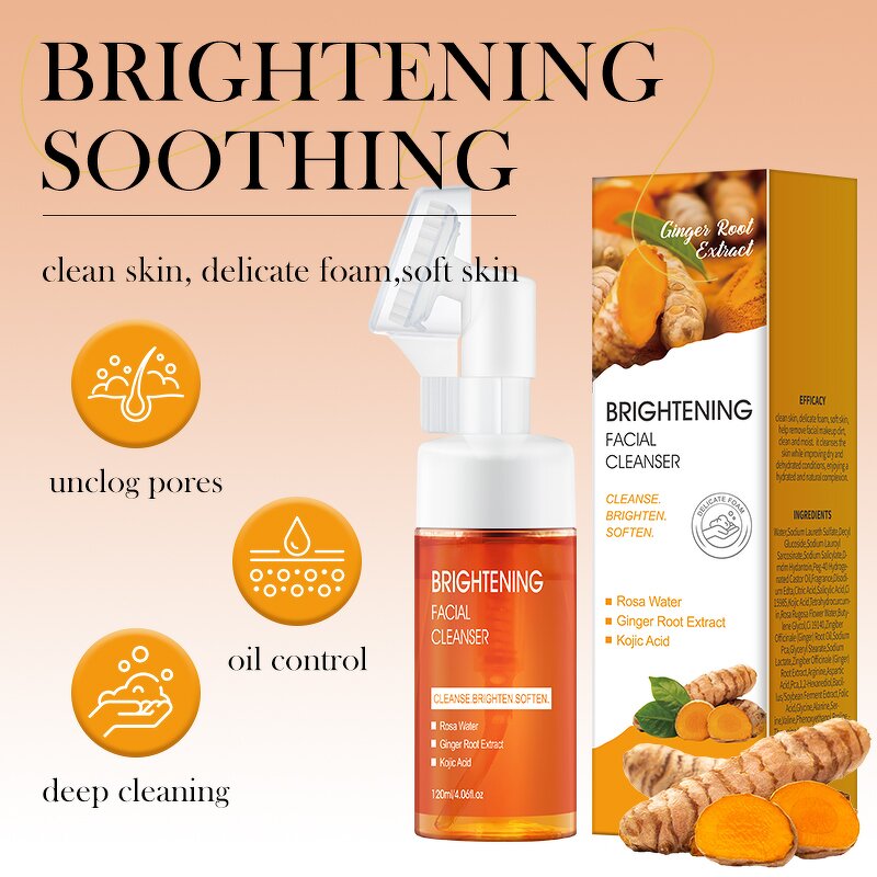 Foaming Face Wash Manufacturer - 120ml Rosa Water Hyaluronic Acid Exfoliato Deep Clean Kojic Acid Oem