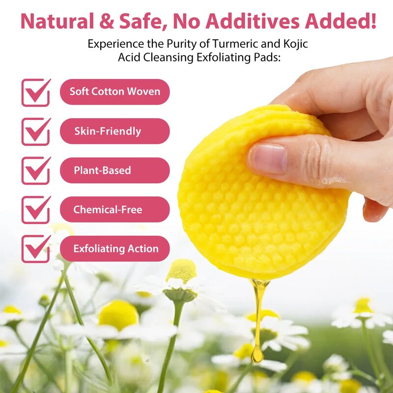 Face Cleanser Pad Manufacturer - Private Label Brighten Energize Skin Turmeric Kojic Acid Dark Spots