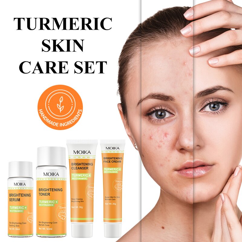 Turmeric Skincare Set Manufacturer - Vegan Private Label Turmeric Nicotinamide Anti Acne Brightening Organic OEM