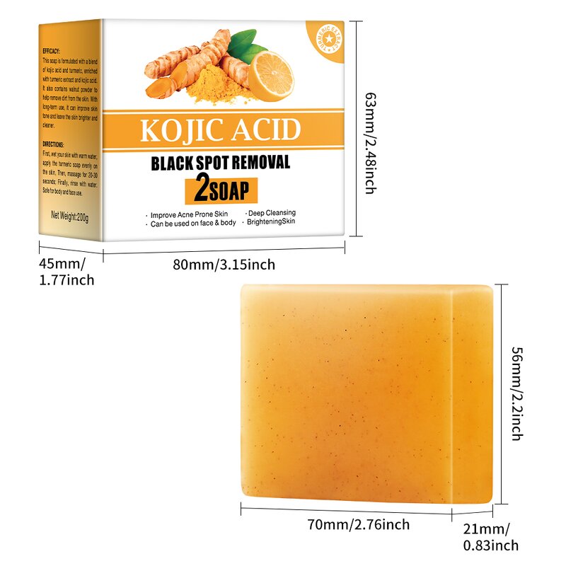 Kojic Acid Soap Manufacturer - 2 PCS Remove Spot Lemon Turmeric Original for Face Factory OEM
