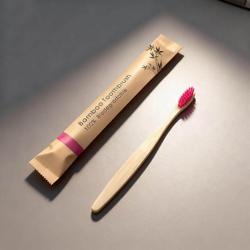 Toothbrush Manufacturer - High Quality Disposable Colorful Bristles Individual Package Wooden Adults