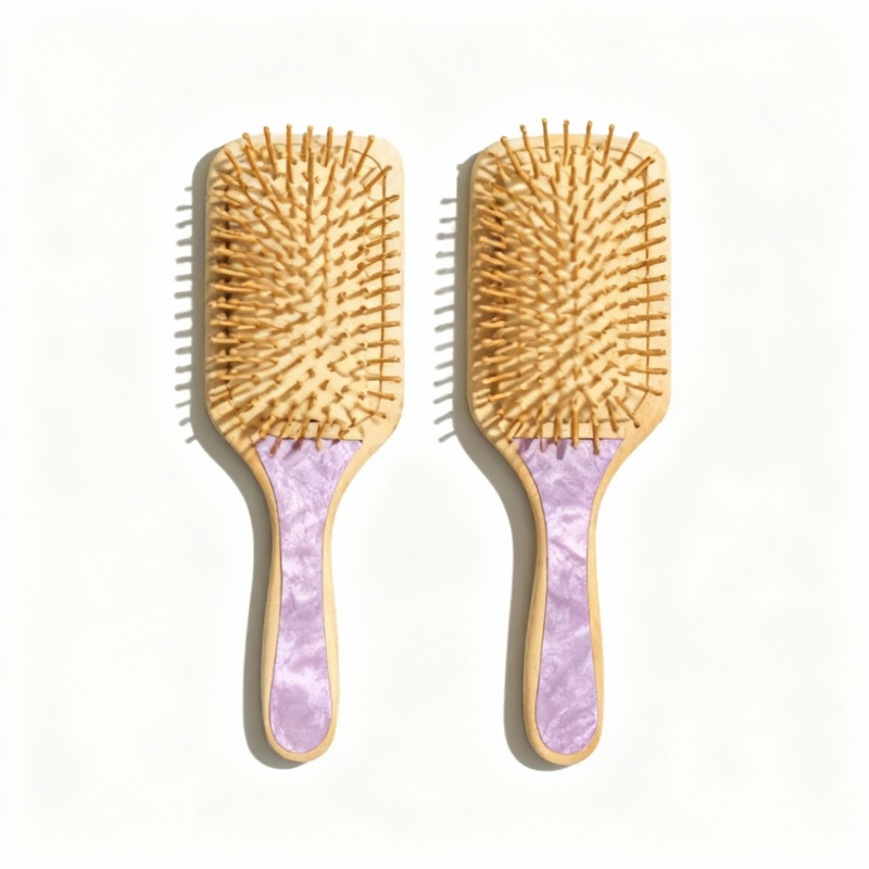 Hair Brush Manufacturer - Factory Custom logo Different Colors Acetate Bamboo Curly Straightening