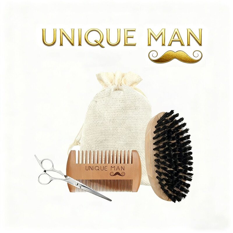 Beard Brush Set Manufacturer - Best Selling 100% Natural Wild Boar Bristle Wooden
