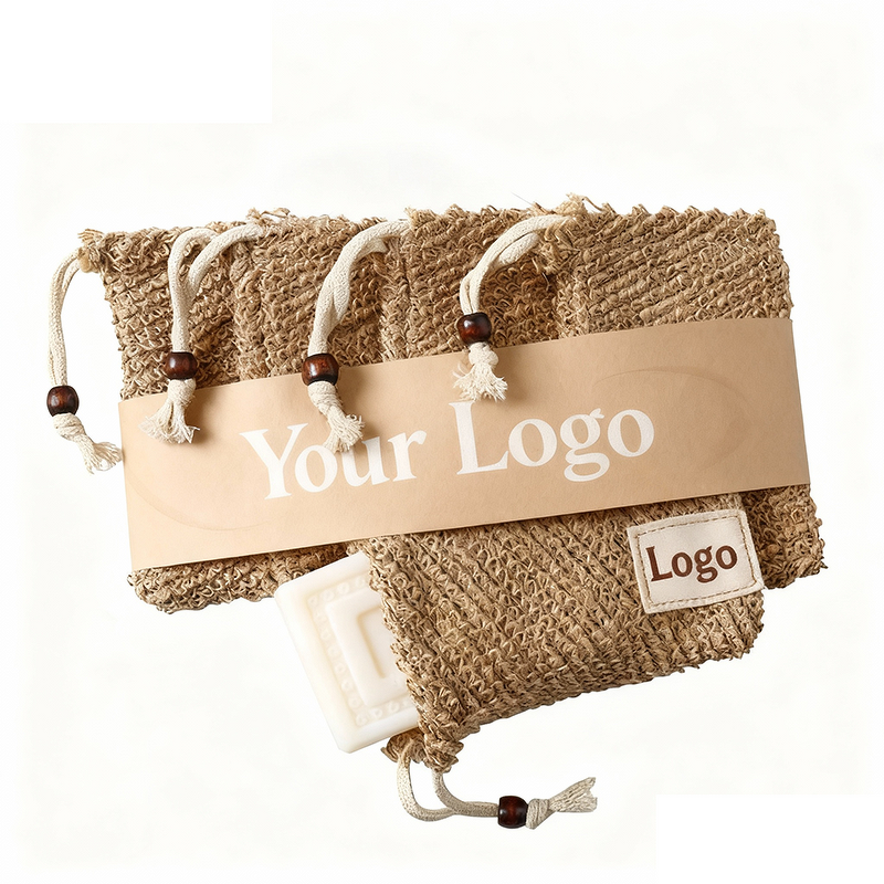 Soap Bag Manufacturer - Custom Logo Bath Shower Exfoliating Jute Mesh Drawstring