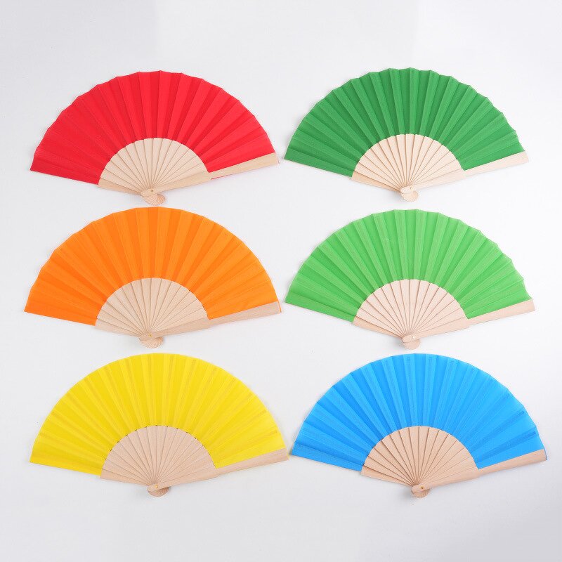 Hand Fan Manufacturer - Customized Printed Sublimation Large Bamboo Line Dancing Folding Hand Clacking