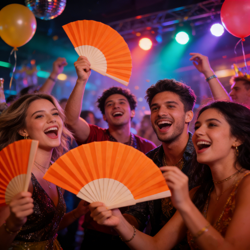 Hand Fan Manufacturer - Customized Printed Sublimation Large Bamboo Line Dancing Folding Hand Clacking