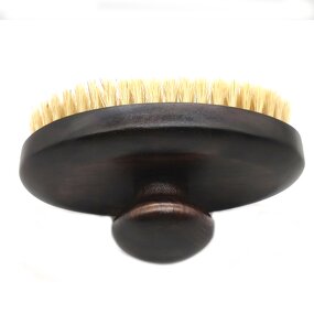 Body Brush Manufacturer - Custom Logo Dry Body Sandalwood Sisal Bristle Dark Color Handle