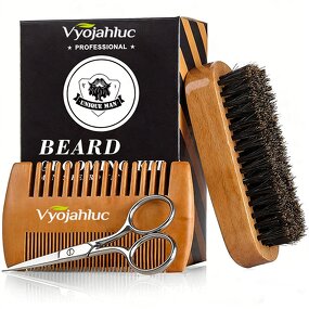 Beard Grooming Kit Manufacturer - Private Label Beard Growth Kit Cleaning Rolling Serum Roller Gift Set