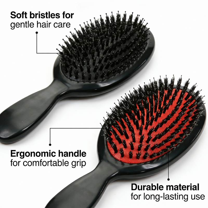 Hair Brush Manufacturer - Factory Top Quality air Cushion Black Boar Bristle Straightener