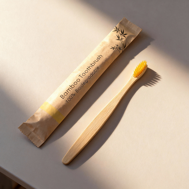 Toothbrush Manufacturer - High Quality Disposable Colorful Bristles Individual Package Wooden Adults