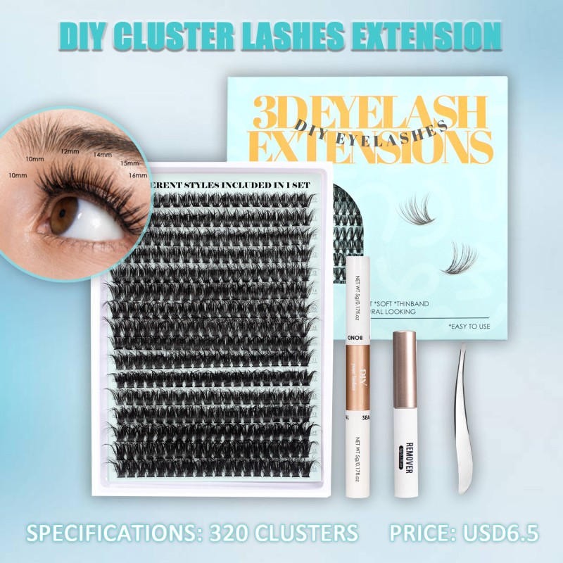 Eyelash Extension Manufacturer - Wholesale 3D Fluffy Mink Cluster Colorful Silk