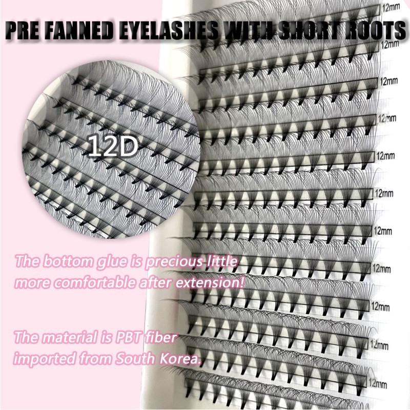 Premade Fans Factory - OEM Luxury 3D-10D Short Stem Pointy Base PBT