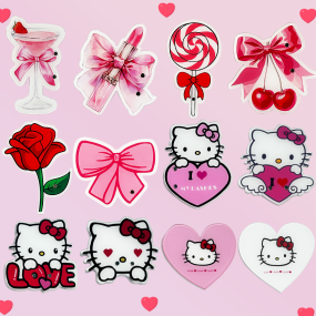 Lash Pallet Manufacturer - OEM Valentine Pink Heart Colorful Magnetic Tile