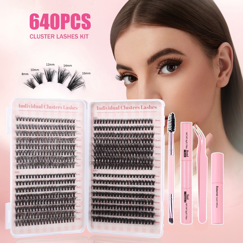 Eyelash Extension Supplier - Wholesale New DIY Single Cluster Set 640 Mixed