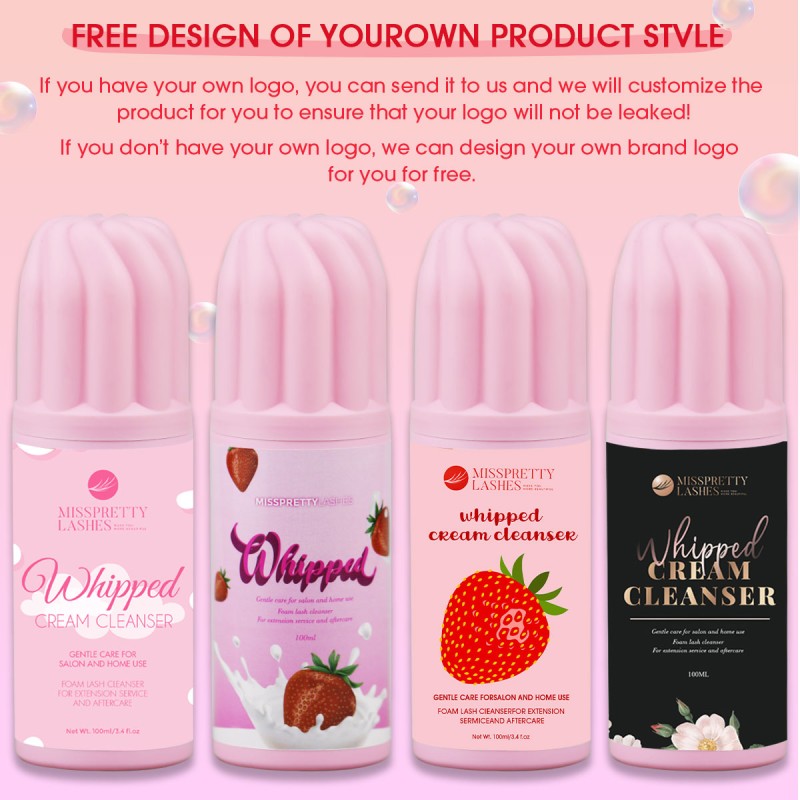 Lash Shampoo Supplier - Wholesale Vegan 100ml Strawberry Mousse Eco Friendly