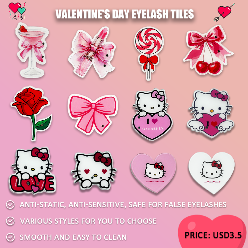 Lash Tweezers Plate Factory - Wholesale Acrylic Magnetic Kitty Tiles Valentine