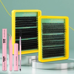 False Eyelashes Factory - OEM Thick DD Curly Mixed 10-16mm Cluster Lashes