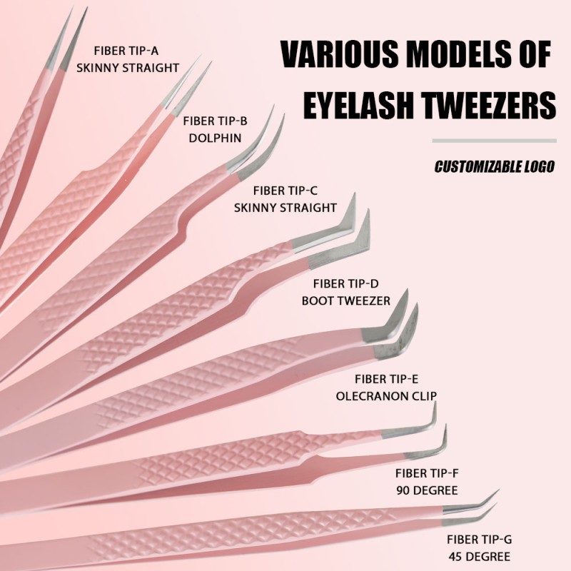 Eyelash Tweezers Factory - OEM 90 Degree Volume Tweezer Set with Storage Box