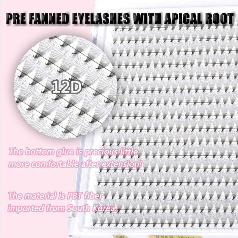 Premade Fans Manufacturer - OEM Vendor Handmade 12D PBT Root BC CC Curl