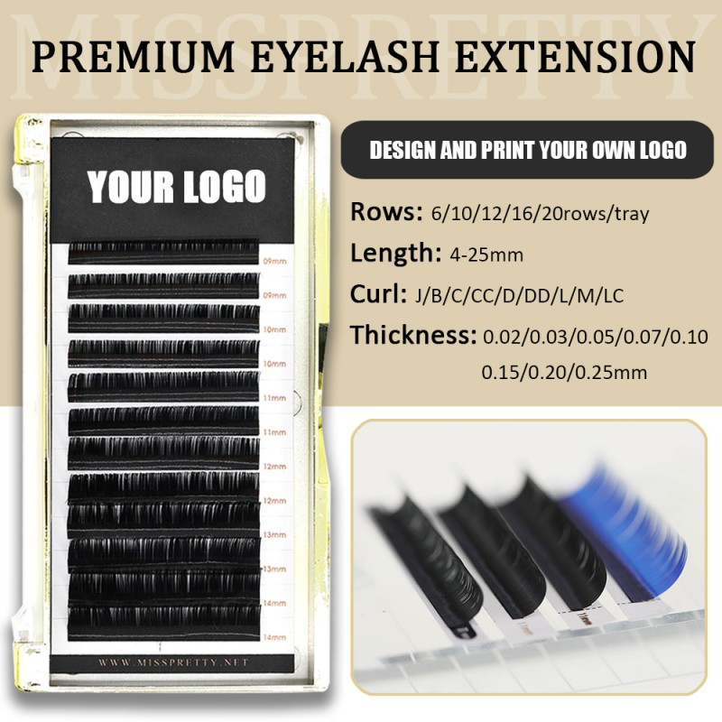 Eyelash Extension Factory - OEM Handmade Korean PBT Fiber Individual Lashes