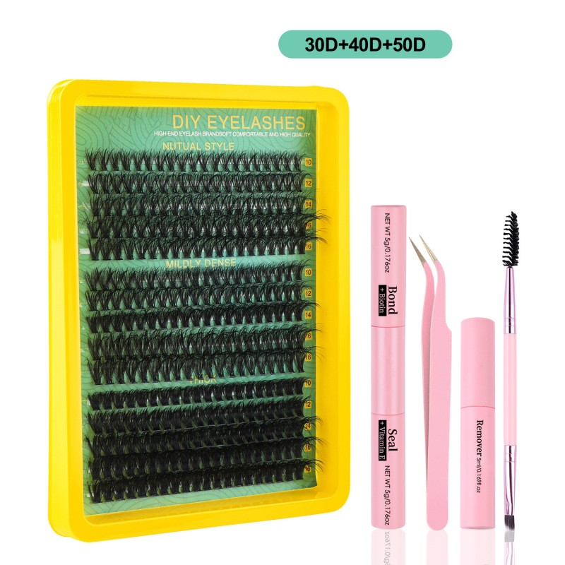 False Eyelashes Factory - OEM Thick DD Curly Mixed 10-16mm Cluster Lashes