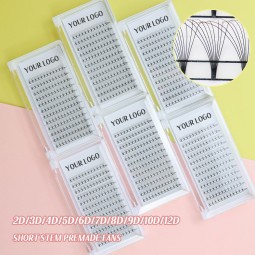 Premade Fans Supplier - OEM Private Label 3D-14D Volume Mink PBT Box