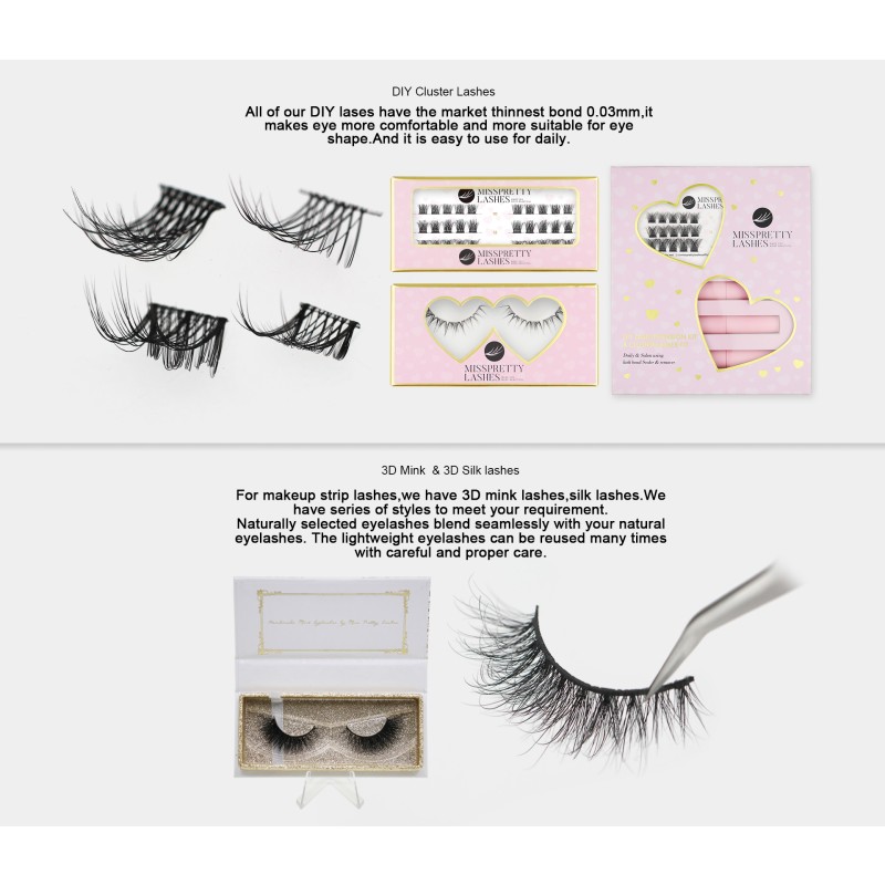 Eyelash Cluster Supplier - Wholesale DIY Mink Human Hair Silk Fur Clusters