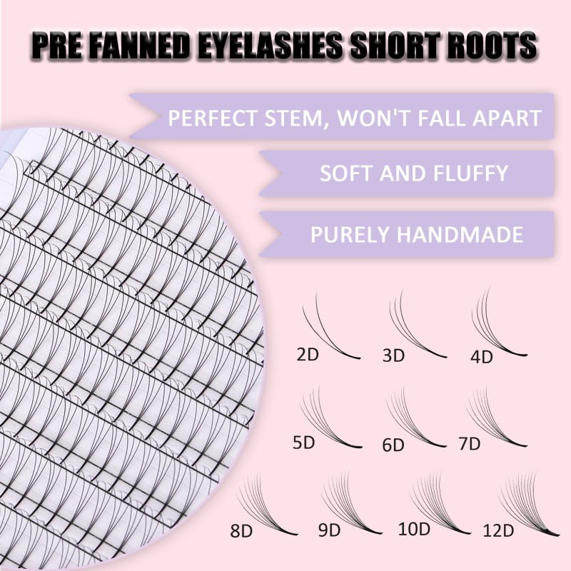 Premade Fans Supplier - OEM Luxury 2D-10D 0.05-0.10mm C-LM Curl Short