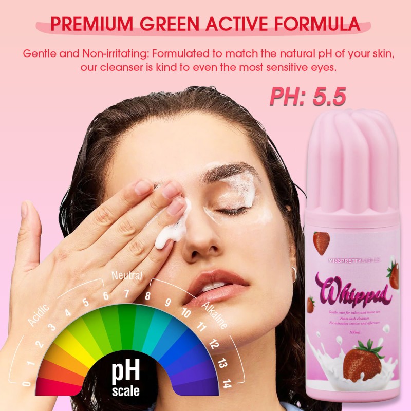 Lash Shampoo Manufacturer - OEM 100ml Strawberry Whipped Gel Sensitive Cleaner