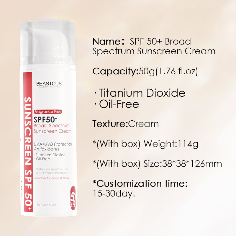 Sunscreen Cream Manufacturer - [Fragrance Free] SPF 50+ - Natural Sunblock Private Label