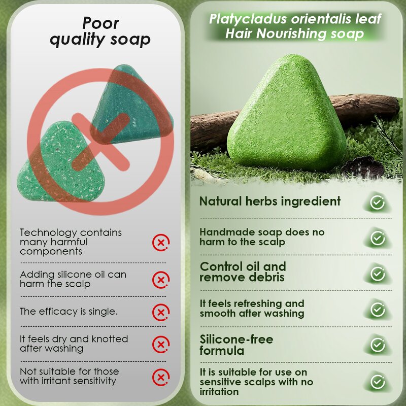 Hair Soap Manufacturer - 12 Herbal Plant Platycladus Leaf - Amino Acid Hair Strengthening