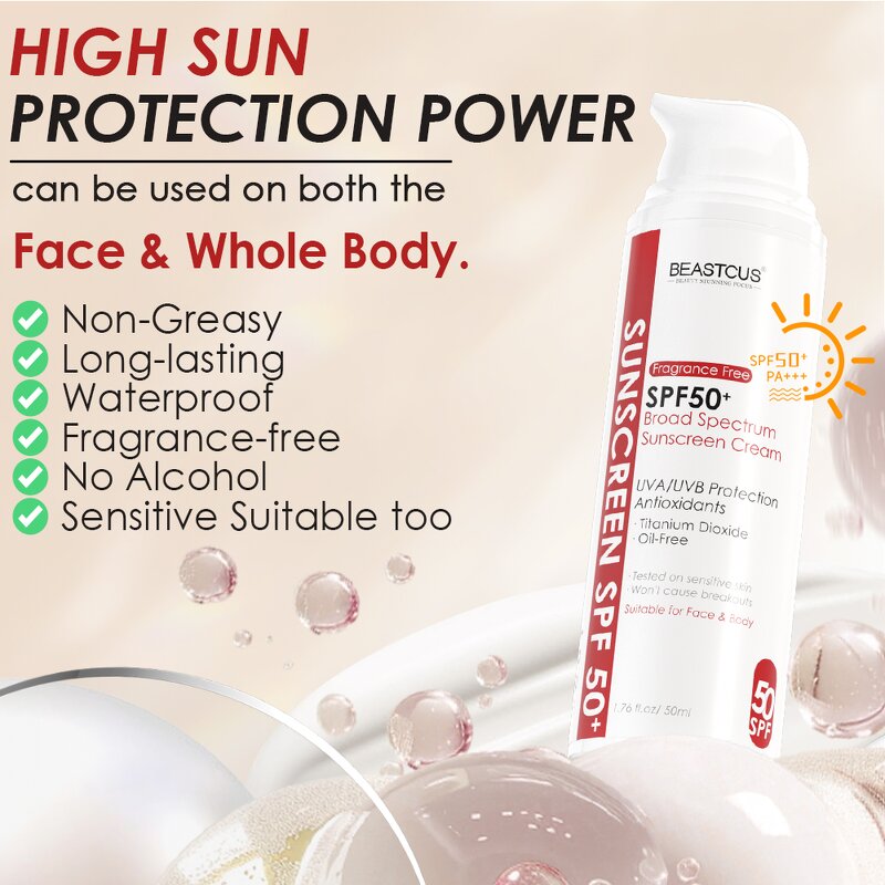 Sunscreen Cream Manufacturer - [Fragrance Free] SPF 50+ - Natural Sunblock Private Label