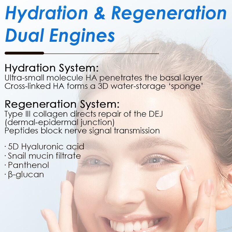 Face Cream Manufacturer - 5D Hyaluronic Acid Snail Panthenol - Anti-Aging Whitening