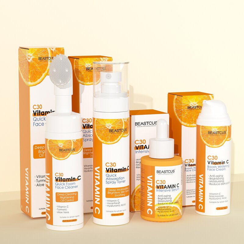 Vitamin C Skincare Set Manufacturer - Private Label C30 VC - 4 Pieces Anti Aging